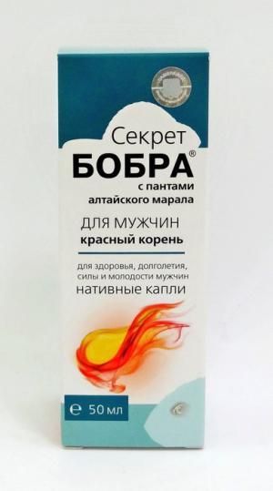 Секрет бобра Капли бобровой струи с красным корнем для мужчин, 50 мл в ...