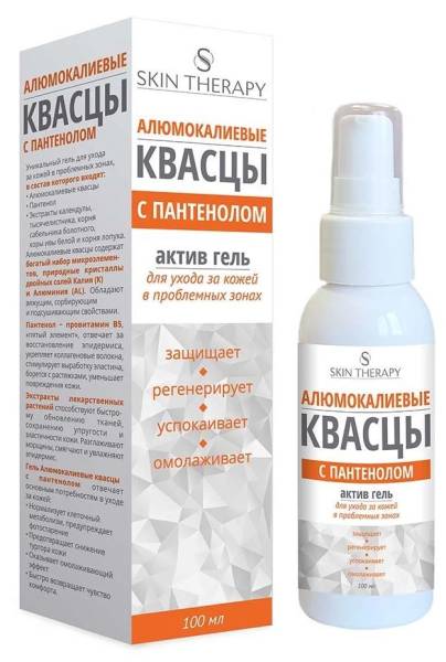 Квасцы алюмокалиевые с Пантенолом актив гель SKIN THERAPY МедикоМед 100мл фотография