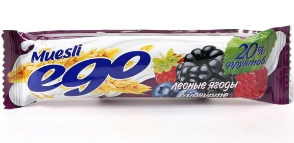 Батончик мюсли Эго Лесное ассорти йогурт 25г фотография